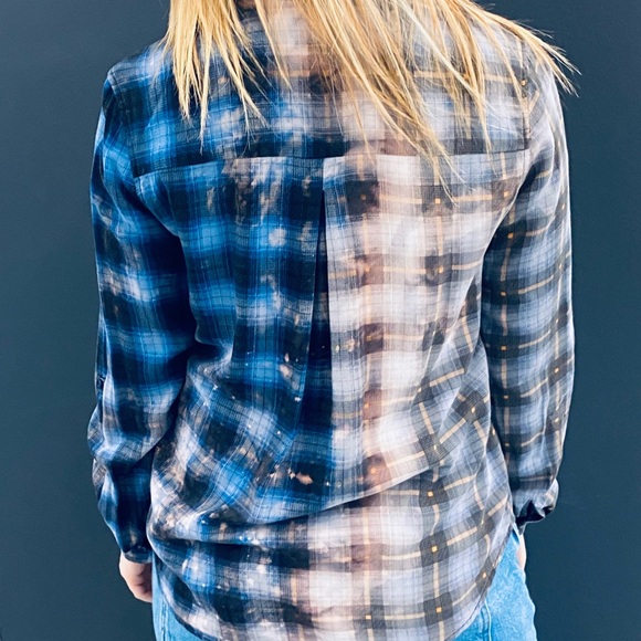 *CUSTOM DYED HALF/HALF DESIGN BUTTON DOWN - Picture 3 of 8